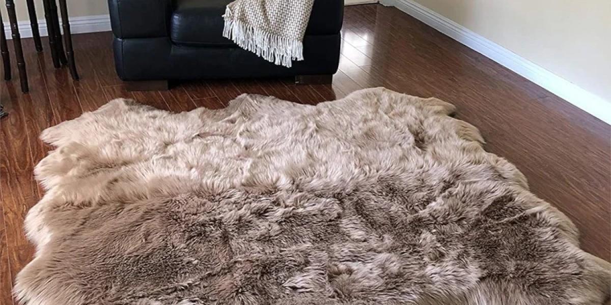Extra Fluffy & Shaggy 6/8 Pelt Sheep Fur Area Rug – Luxury Meets Comfort