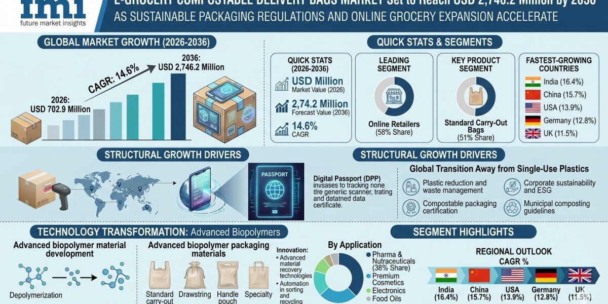 E-Grocery Compostable Delivery Bags Market Set to Reach USD 2,746.2 Million by 2036
