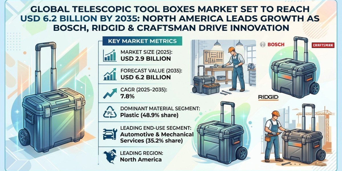 Global Telescopic Tool Boxes Market Set to Reach USD 6.2 Billion by 2035: North America Leads Growth as Bosch, RIDGID &a