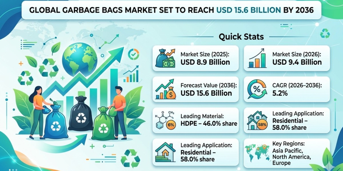 Global Garbage Bags Market Set to Reach USD 15.6 Billion by 2036