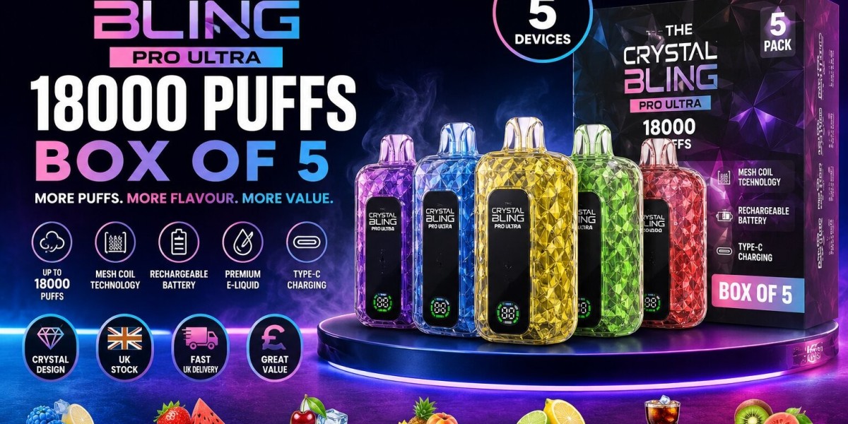 Crystal Bling Pro Ultra 18000 Puffs Box of 5 UK | Buy High Puff Vape