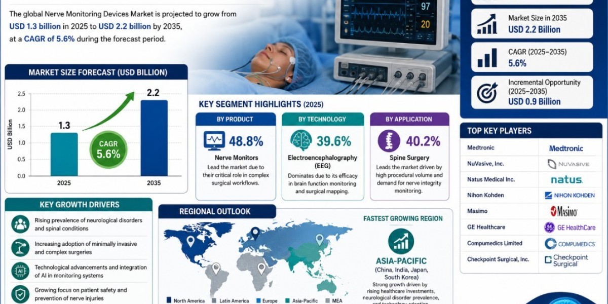 Nerve Monitoring Devices Market to Reach USD 2.2 Billion by 2035 at 5.6% CAGR